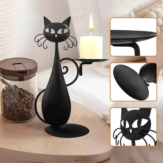 Black Cat Candle Holder, Cosmic Serenity Shop