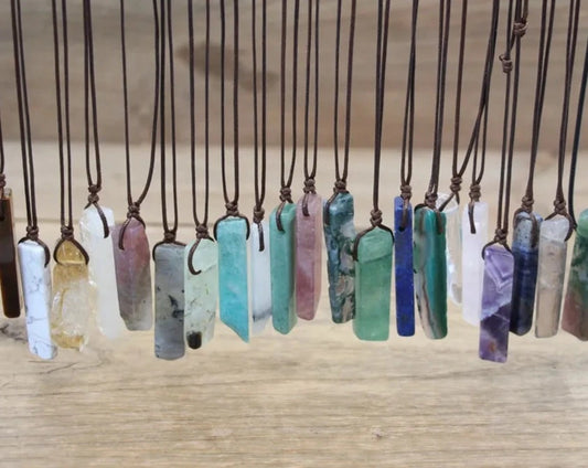 Healing Crystal Natural Stone Pendants Necklace -  Cosmic Serenity Shop