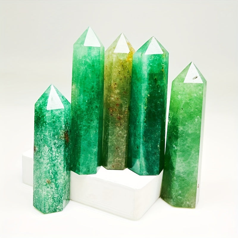 Green Strawberry Crystal Tower Hexagonal