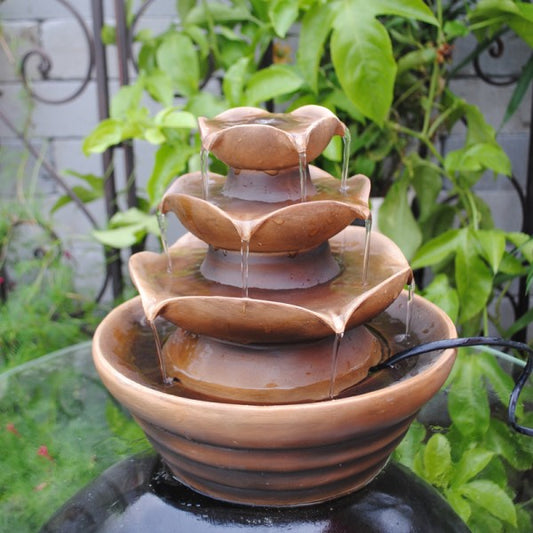 Polyresin Flower Water Fountain, Cosmic Serenity Shop