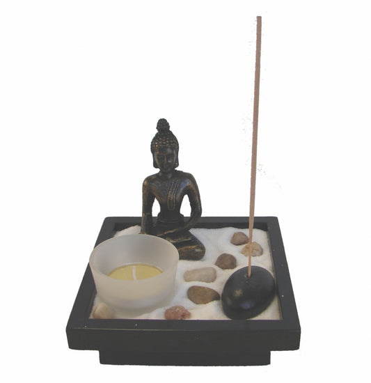 Small Desktop Zen Garden with Thai Buddha Statue - Cosmic Serenity Shop