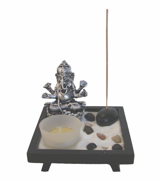 Desktop Zen Garden with Ganesh Statue - Cosmic Serenity Shop