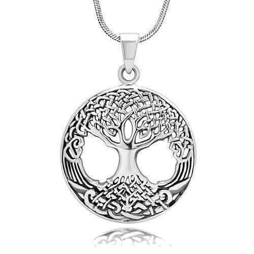 925 Sterling Silver Tree of Life Round Pendant - Cosmic Serenity Shop